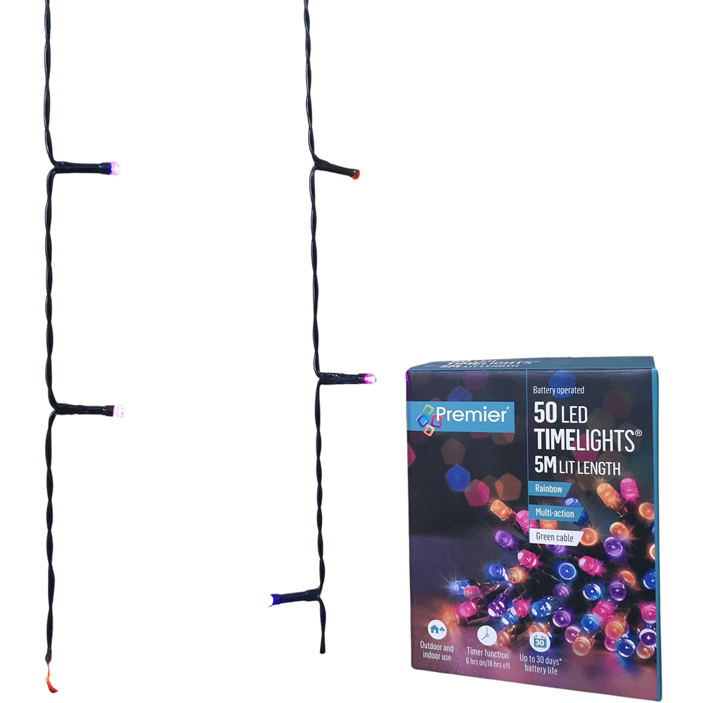 Premier TimeLights 50 Rainbow LED Multi-Function Christmas String Light 5m Image 2