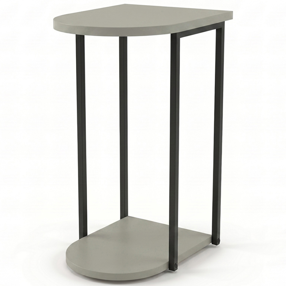 Decortie Roya Ash Green Single Shelf Compact D-Shaped Side Table Image 2