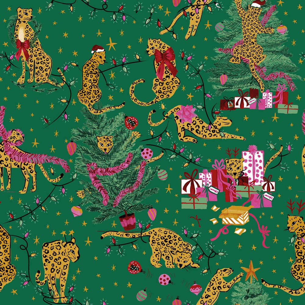 furn. Purrfect Toddler Green and Gold Abstract Leopard Duvet Cover Set  Image 6