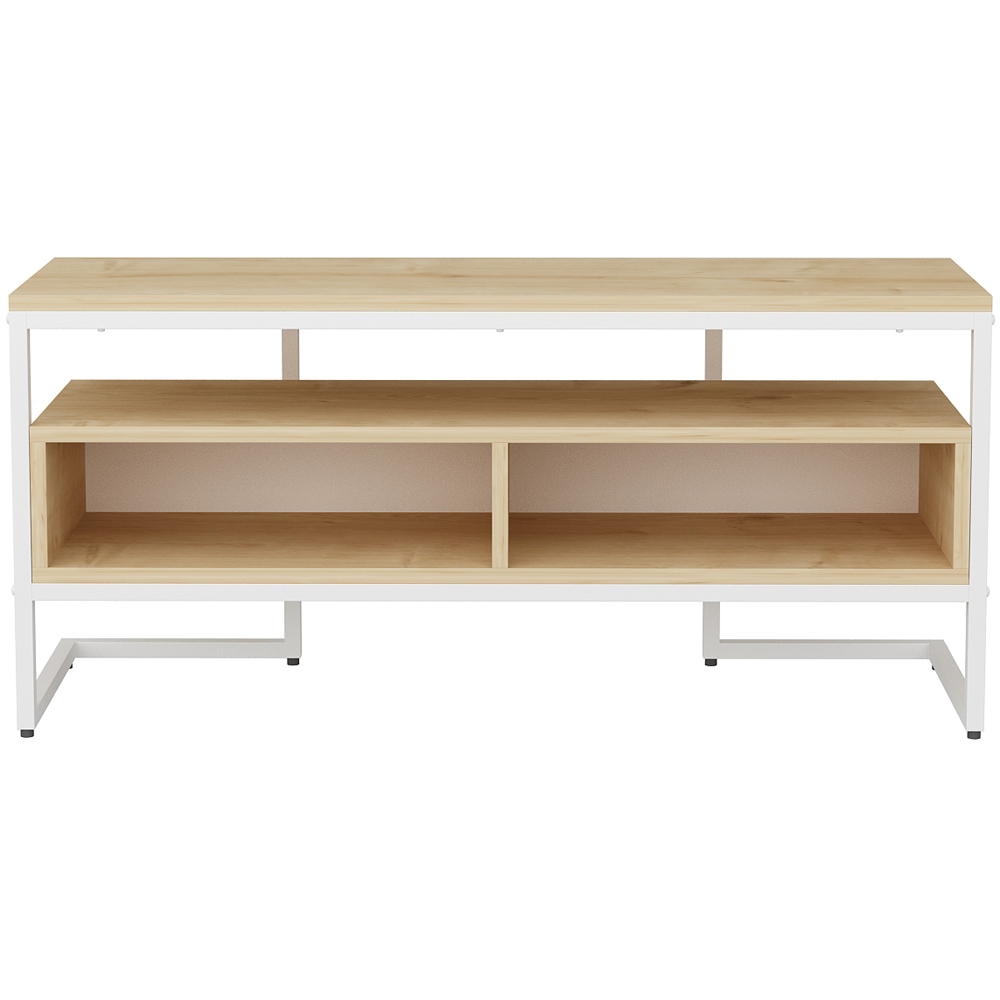 Decorotika Merrion 3 Shelf White and Oak TV Unit Image 2