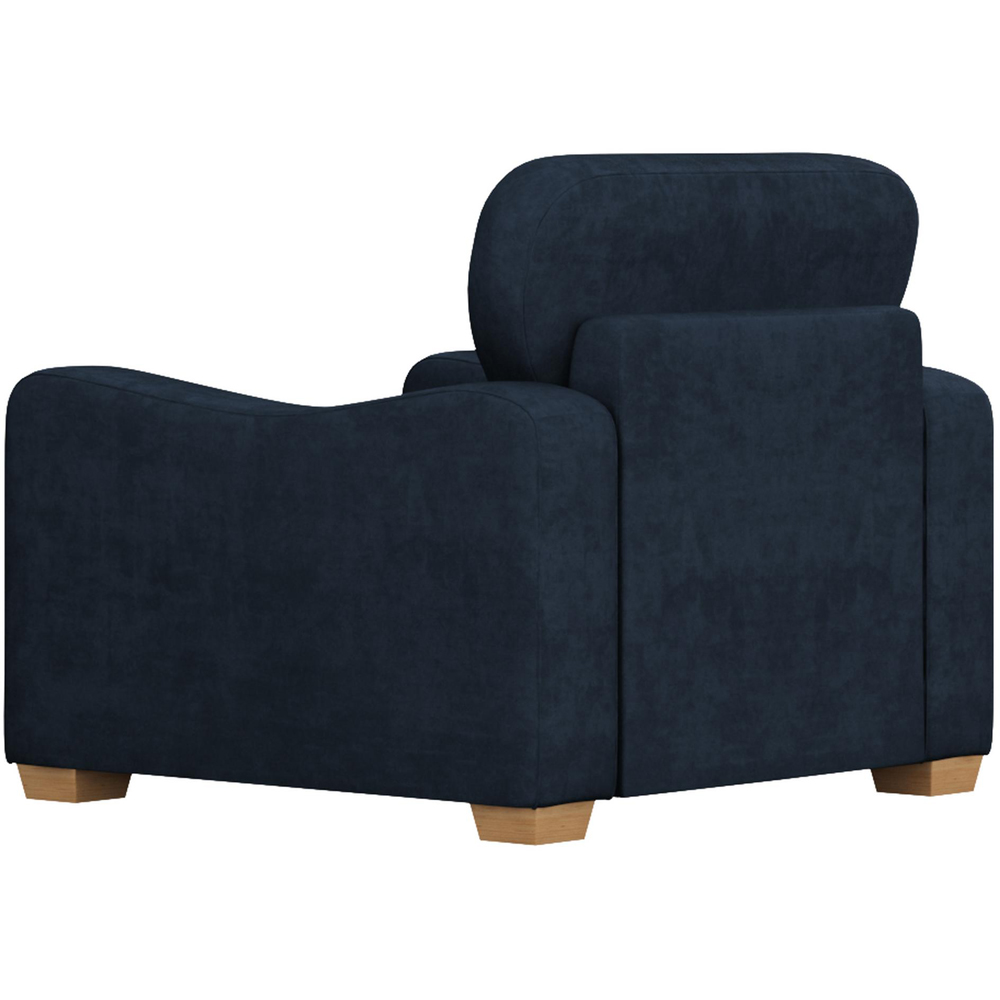 Theadford Royal Blue Plush Velvet Fixed Back Armchair Image 4