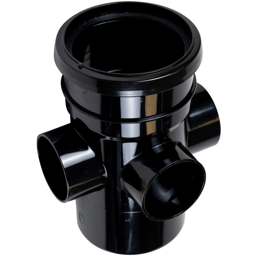 FloPlast Ring Seal Soil Boss Pipe Single Socket Black 110mm Image 2