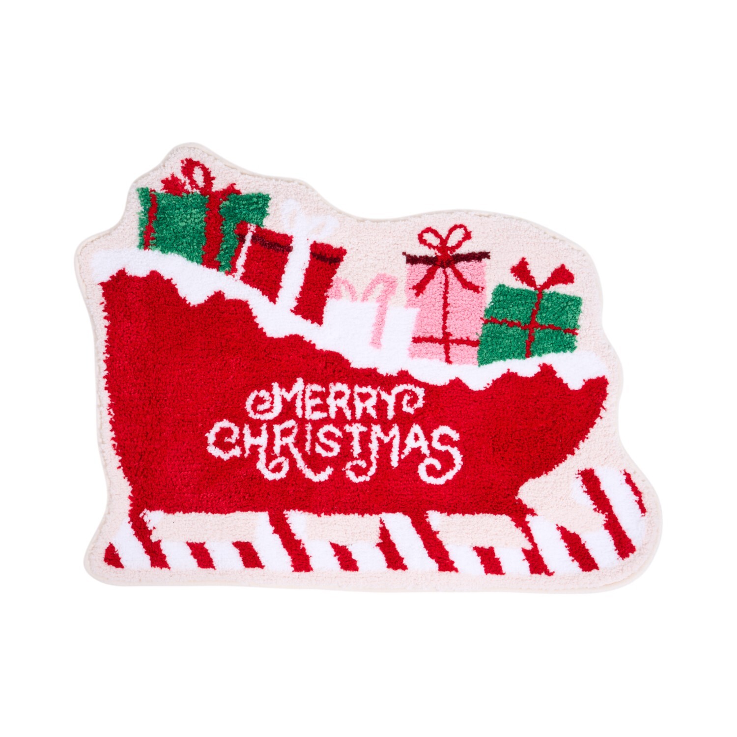Presents on Sledge Bath Mat Red Image 1