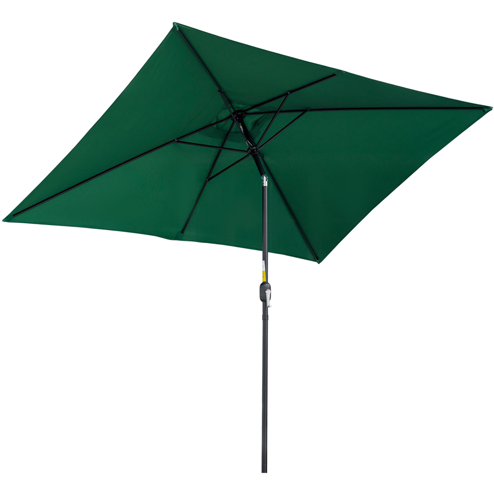 Outsunny Green Crank and Tilt Parasol 3 x 2m Image 1
