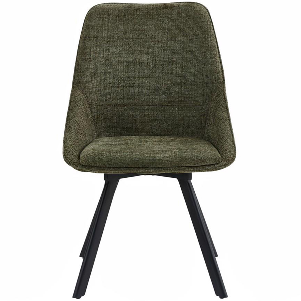 FWStyle Myla Set of 2 Green Chenille Upholstered Swivel Dining Chair Image 3