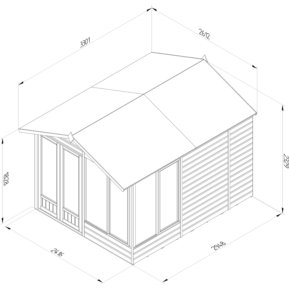 Forest Garden Beckwood 8 x 10ft 2 Opening Shiplap Apex Summerhouse Image 9