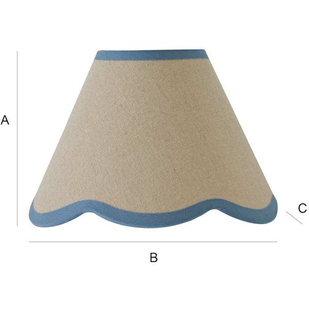 ValueLights Florie Blue Linen Scallop Trim Mini Lamp Shade Image 7