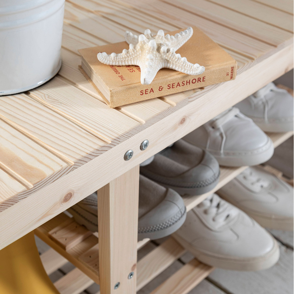 Noa and Nani Einar Natural Pine Small Pine Shoe Rack Image 4