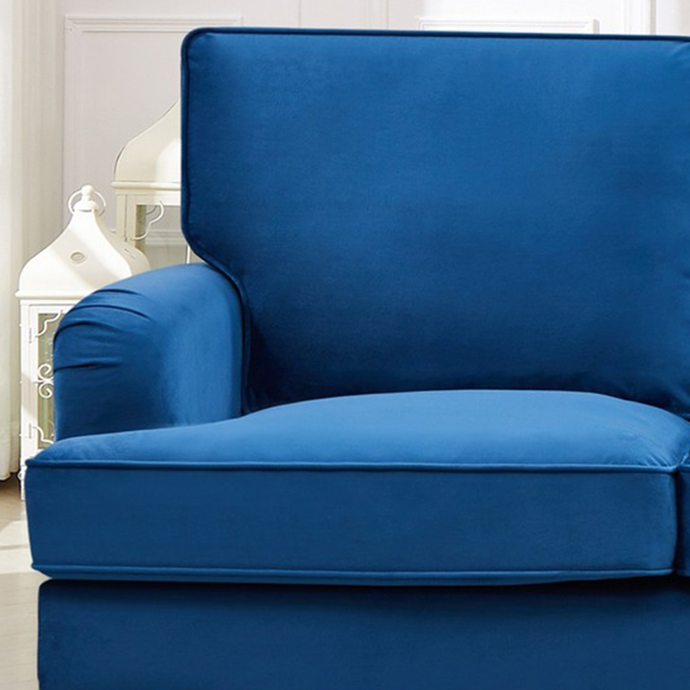Woodbury 3 Seater Blue Velvet Sofa Image 2