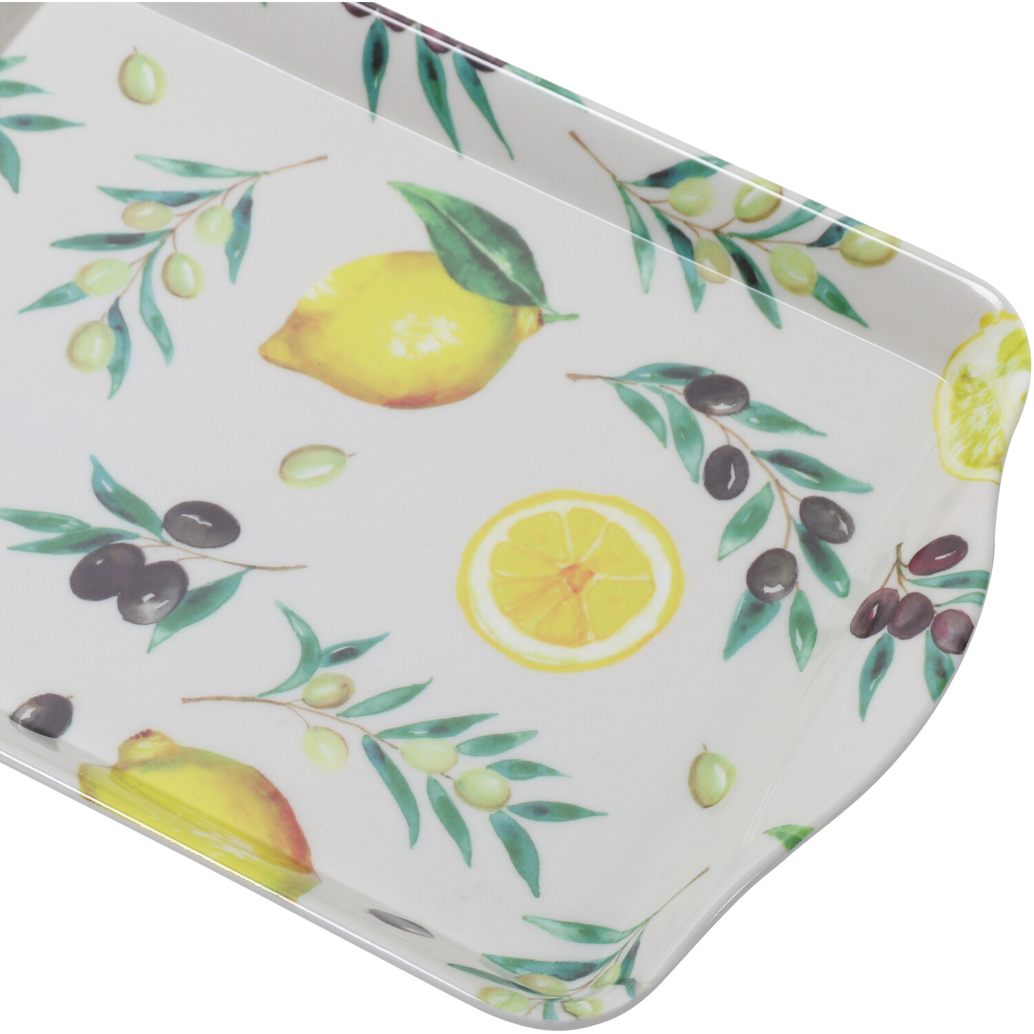 Lemons and Olives Tray - White / Mini Trinket Tray Image 2