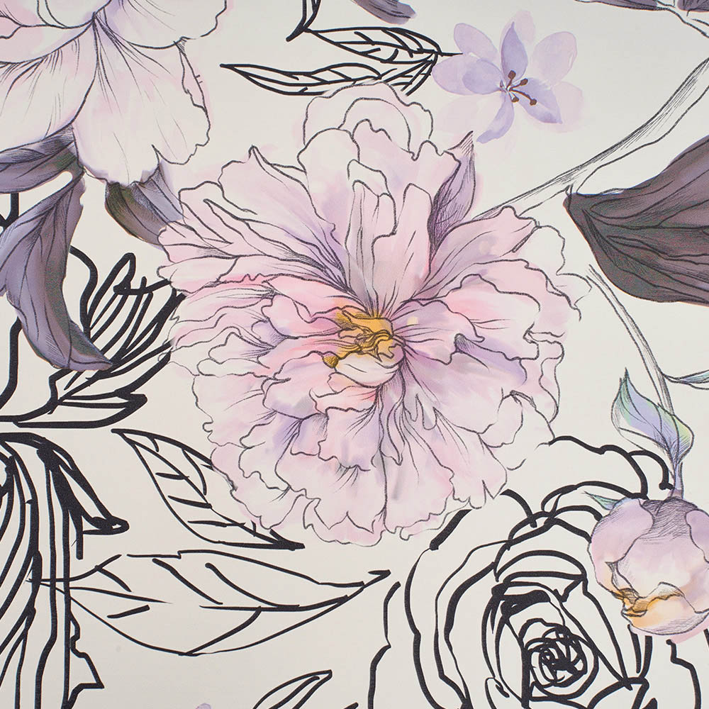 Living and Home Floral Pattern Pink and Purple Peel and Stick Wallpaper Image 6
