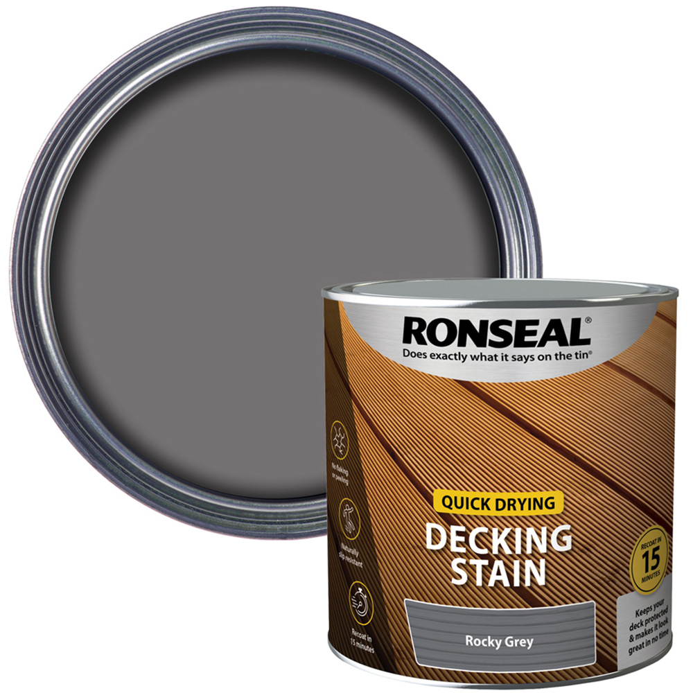 Ronseal Quick Drying Decking Stain - Grey Image 1