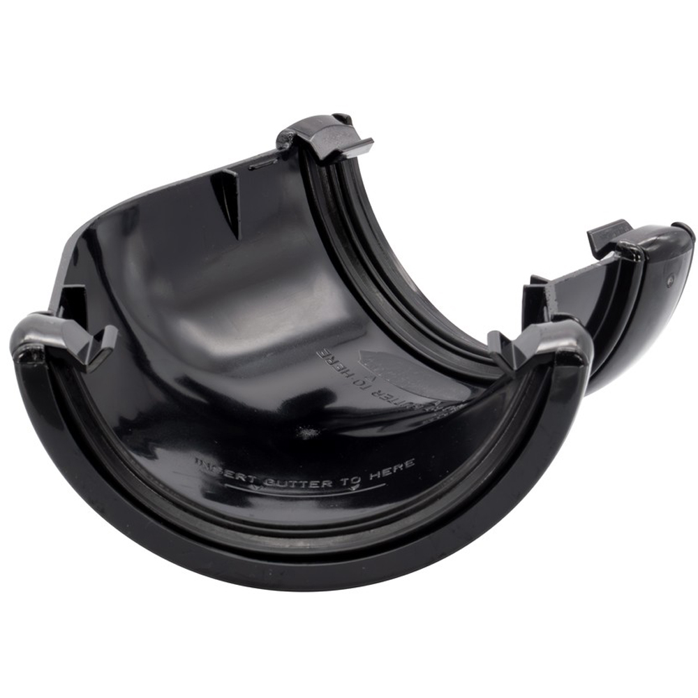 FloPlast Half Round 135 Degree Gutter Angle Black 112mm Image 2