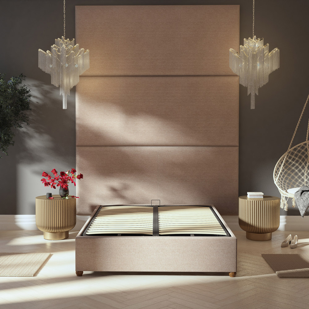 Aspire Furniture Llewelyn-Bowen Luxury Natural Saxon Twill Wall Mounted Headboard 90cm Image 6