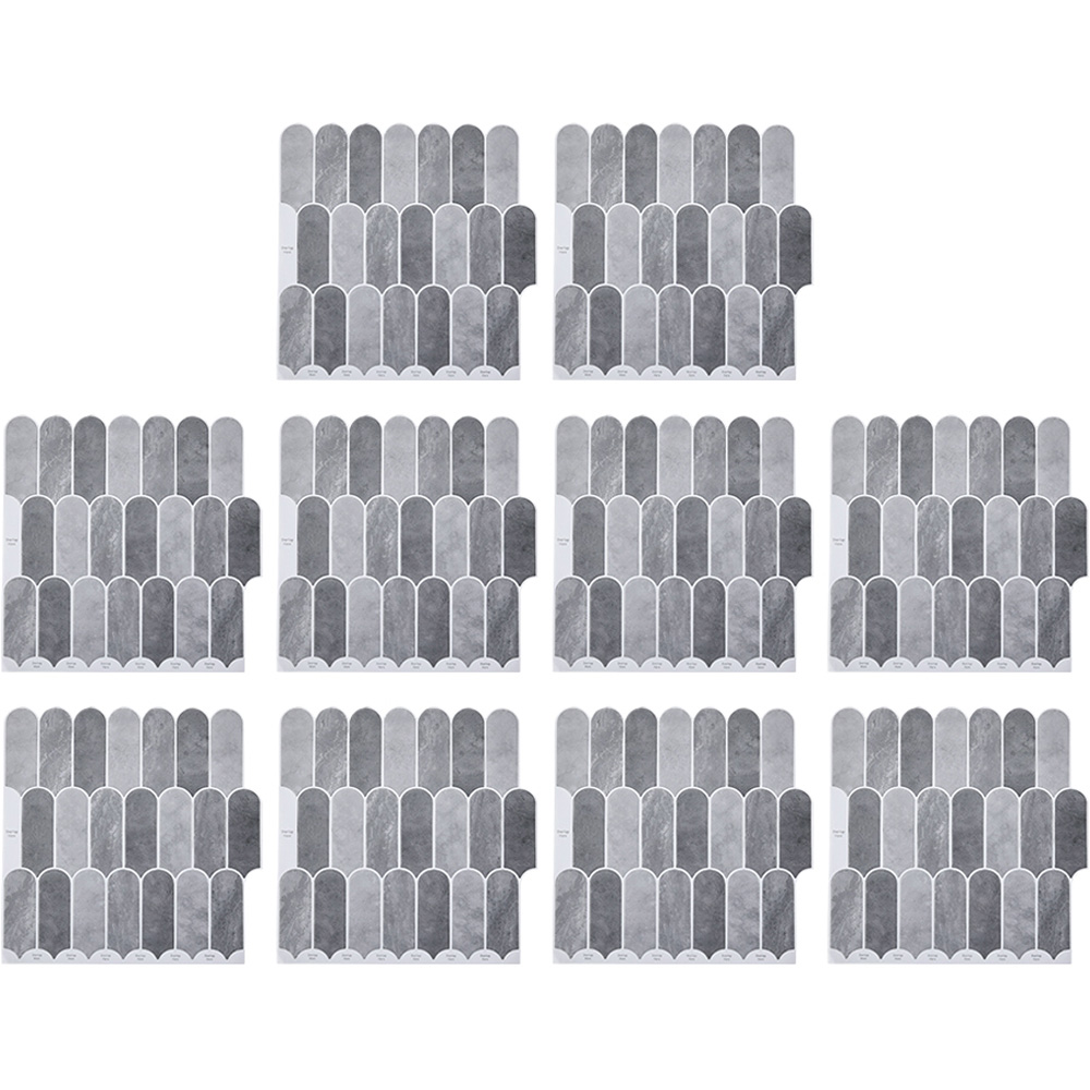 Living and Home Grey Arch Self Adhesive Wall Sticker 10 Pack Image 2