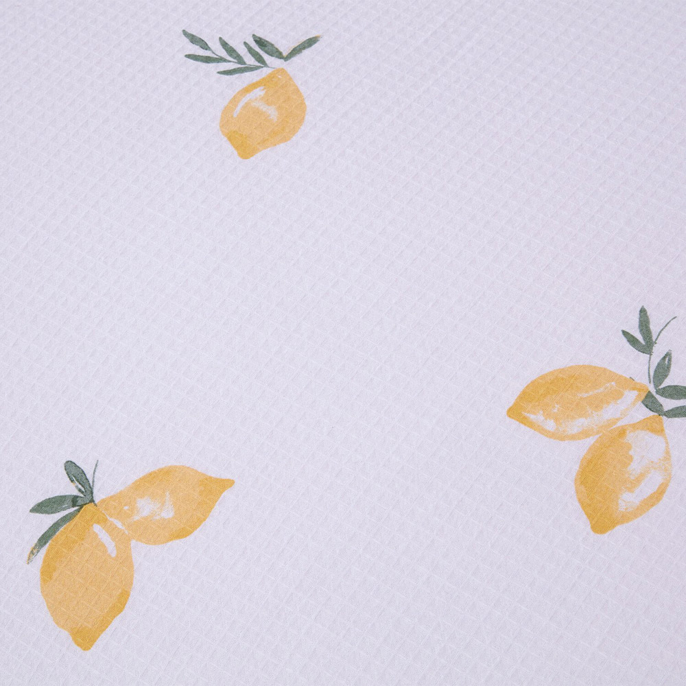 Positano Waffle Duvet Set - White and Yellow / King Image 4