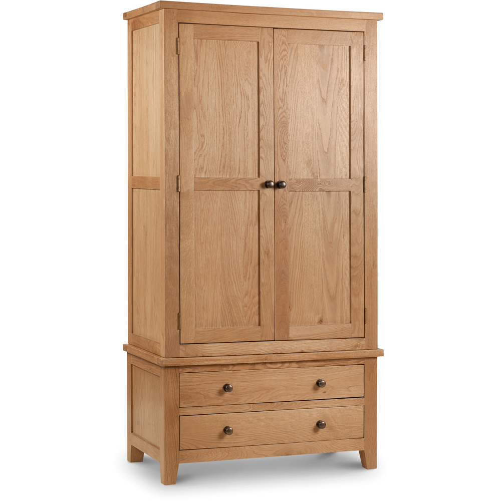 Julian Bowen Marlborough 2 Door 2 Drawer Oak Combination Wardrobe Image 2