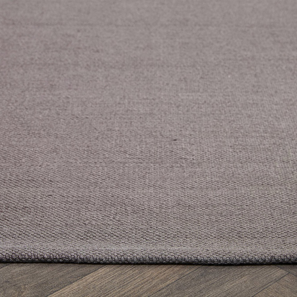 Hug Rug Warm Grey Plain Woven Rug 120 x 170cm Image 3