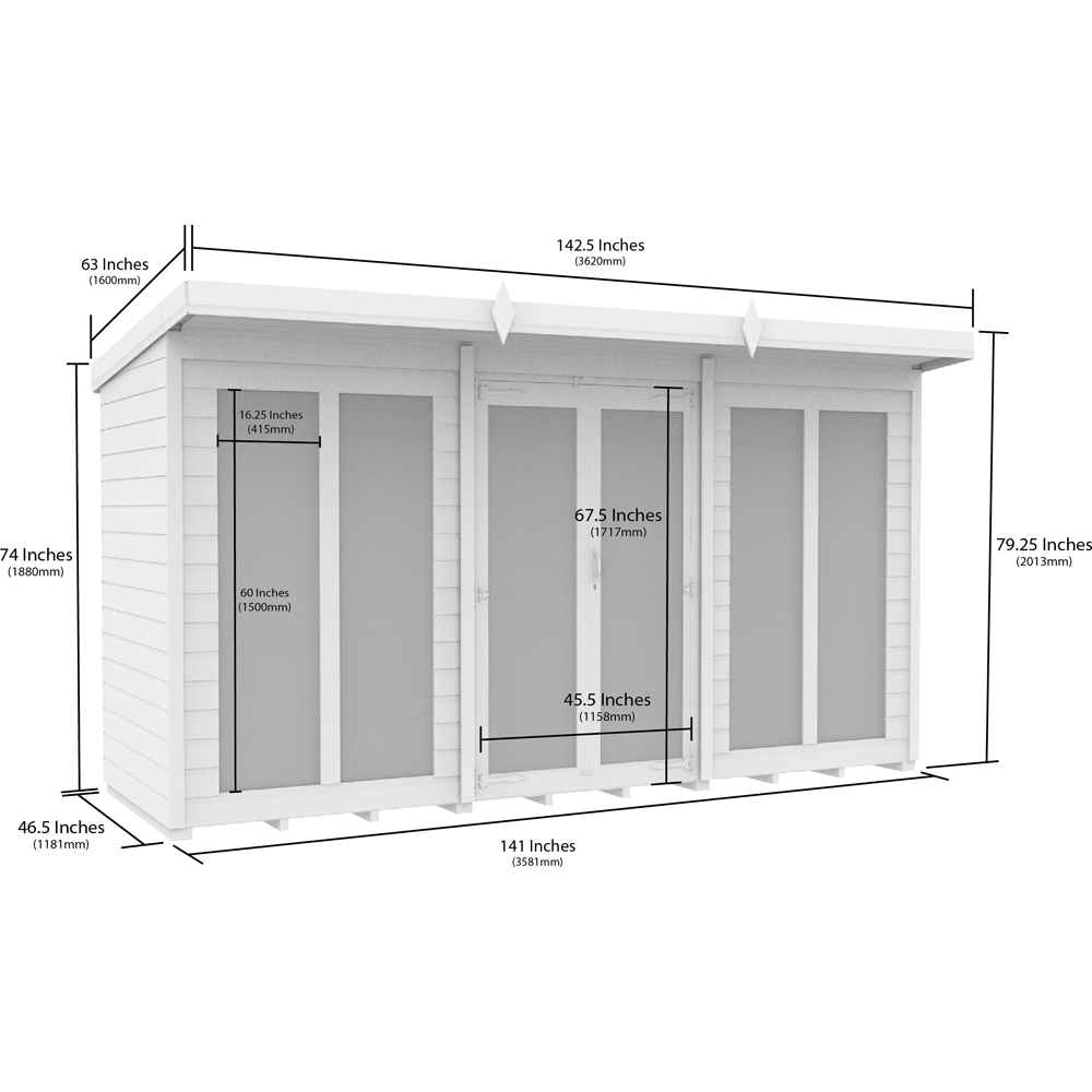 DIY Sheds 12 x 4ft Tongue and Groove Timber Pent Summerhouse Image 7