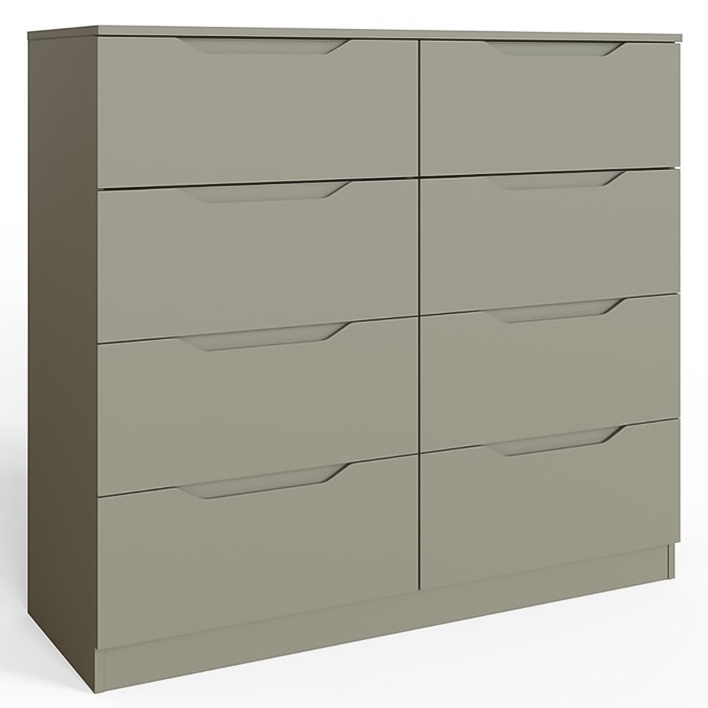 FWStyle Luno 8 Drawer Green Modern Wide Chest of Drawers Image 2