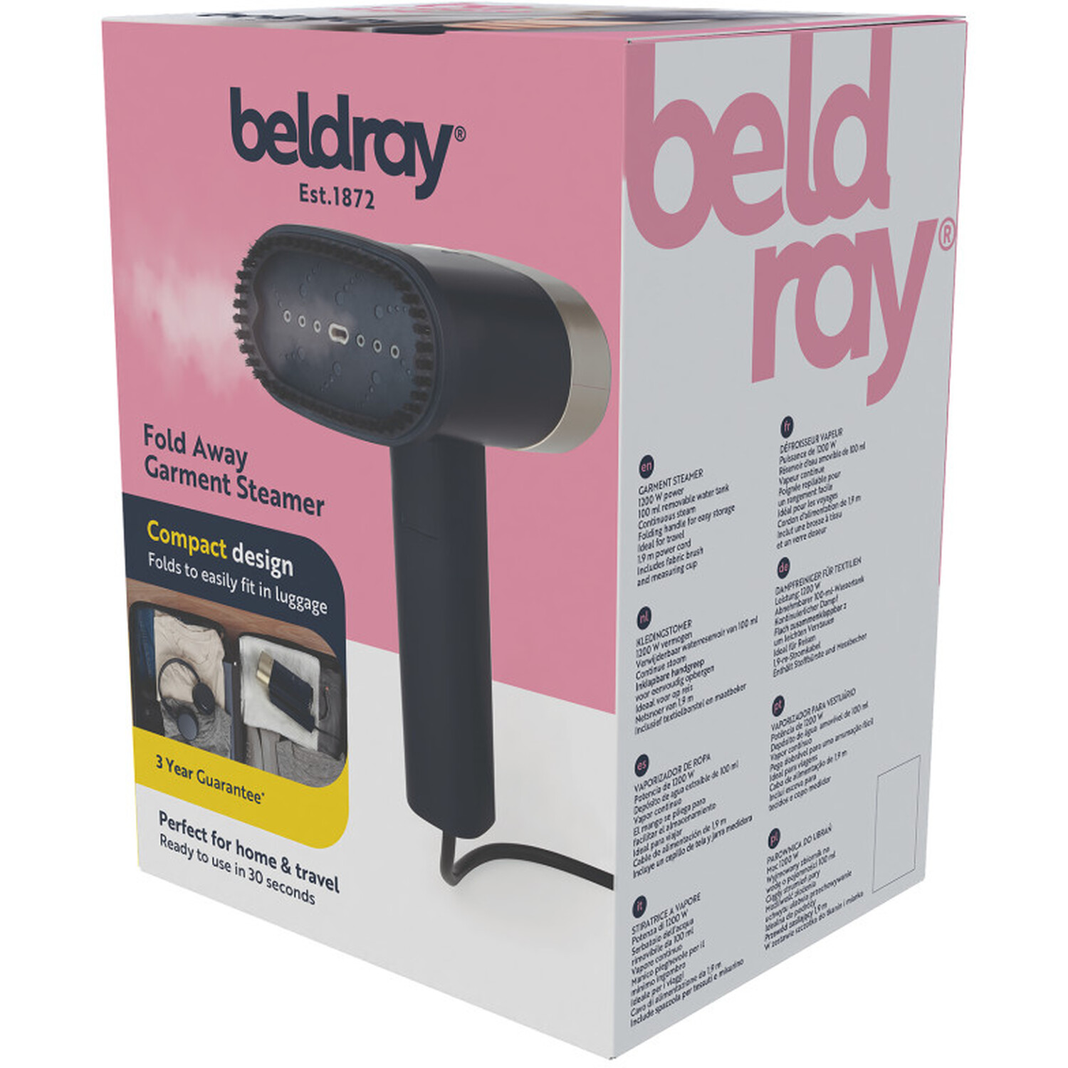 Beldray Fold Away Garment Steamer Navy Image 2