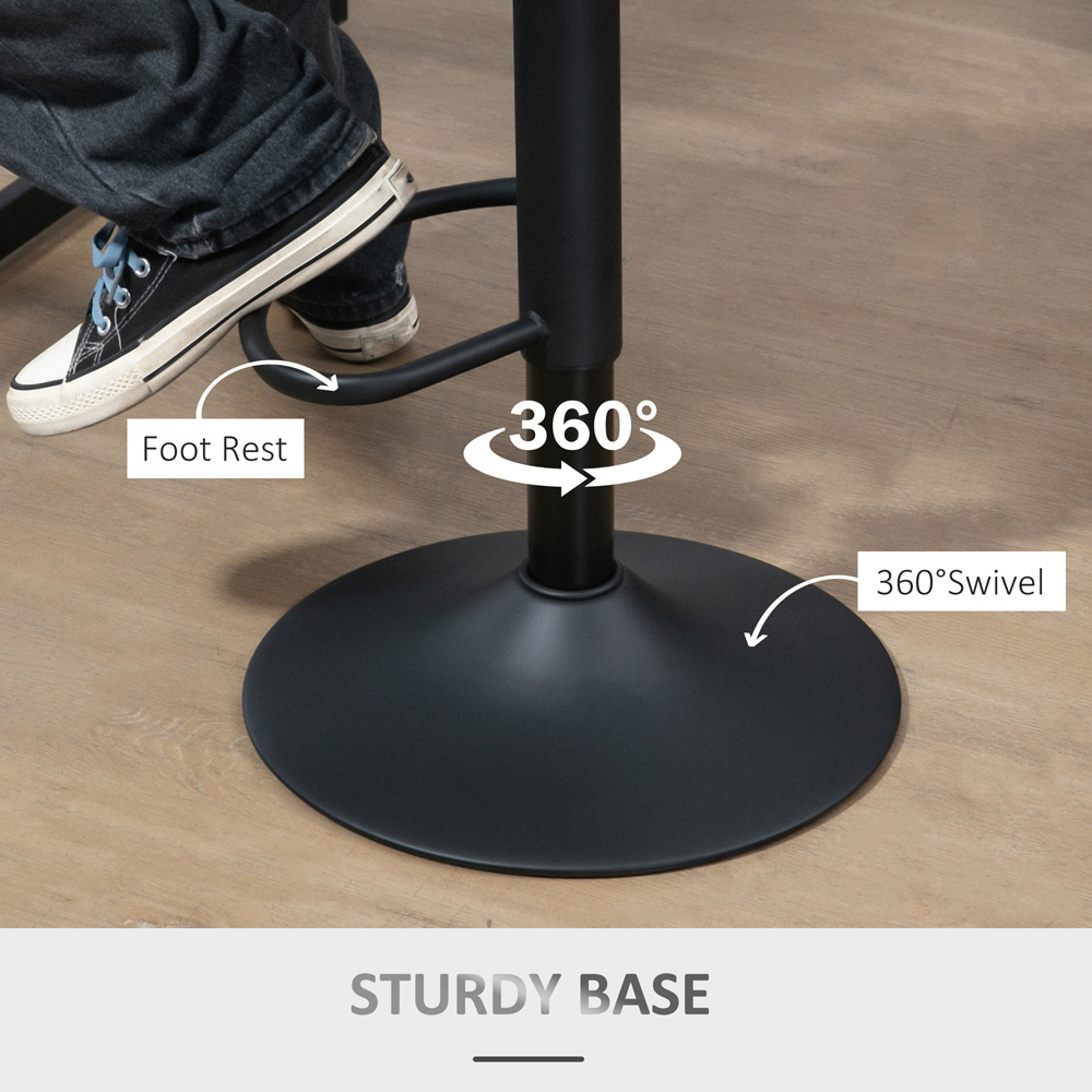 Portland Dark Grey Swivel Base Bar Stool Set of 2 Image 6