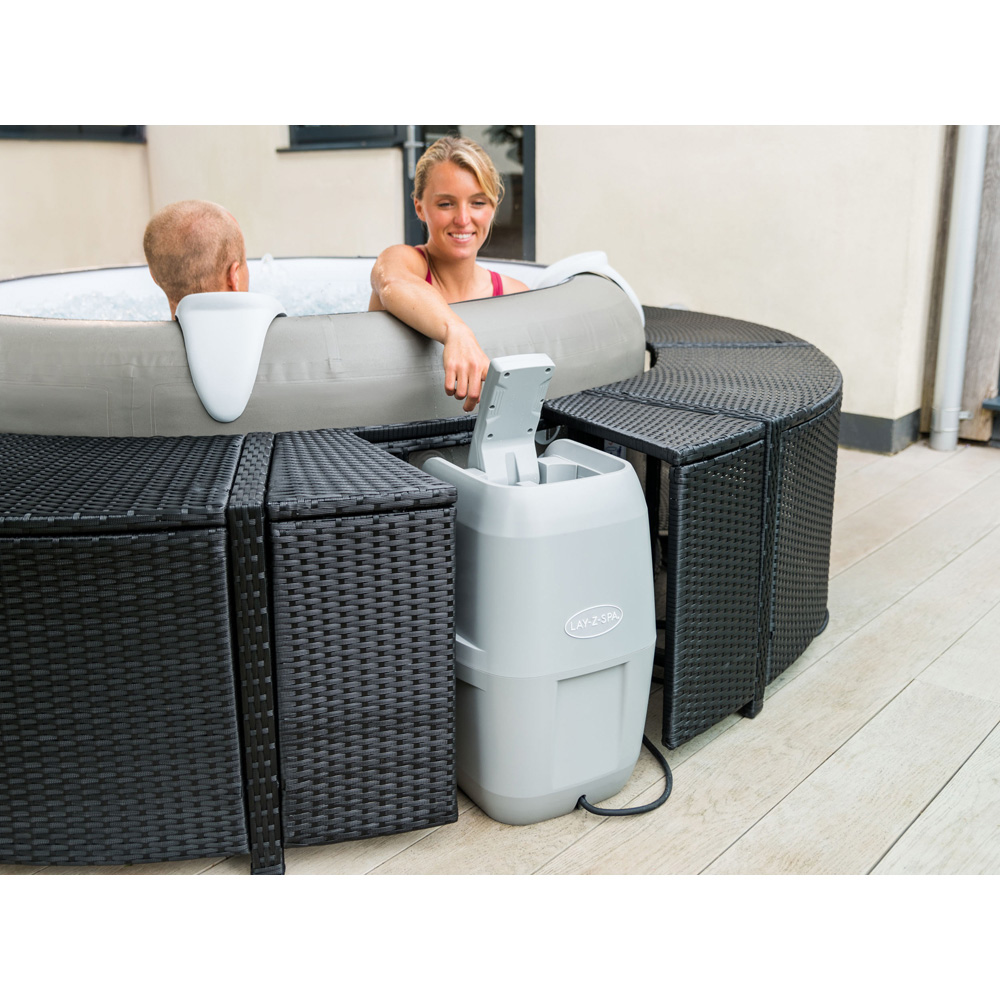 Lay-Z-Spa 2 Door 2 Shelf Black Round Rattan Spa Surround 180cm Image 3