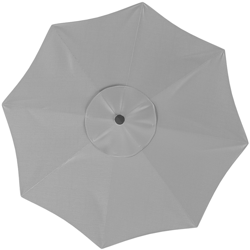 Living and Home Light Grey 24 LED Crank Lift Garden Parasol 3m Image 6