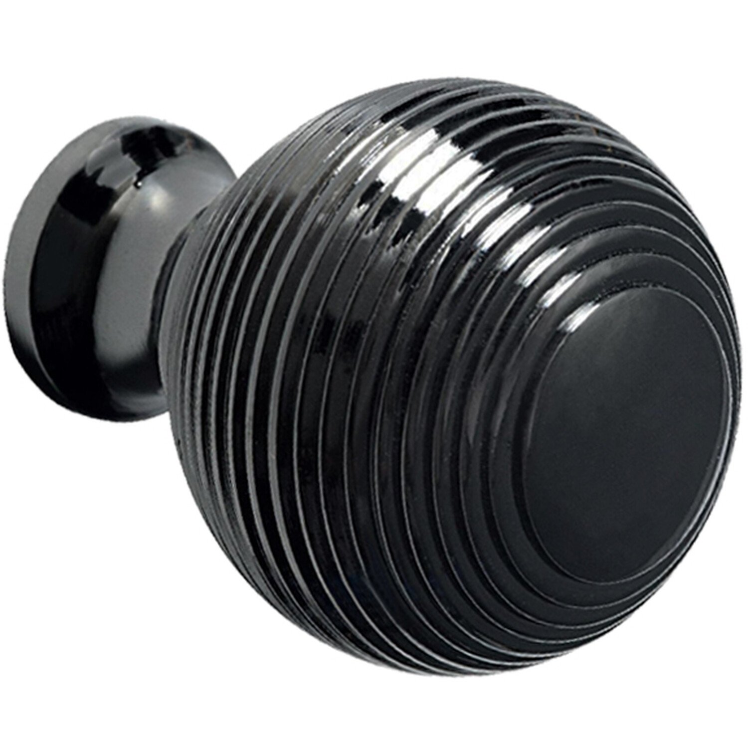 Pack of 4 Reeded Beehive Cabinet Knobs Black Nickel Image 2