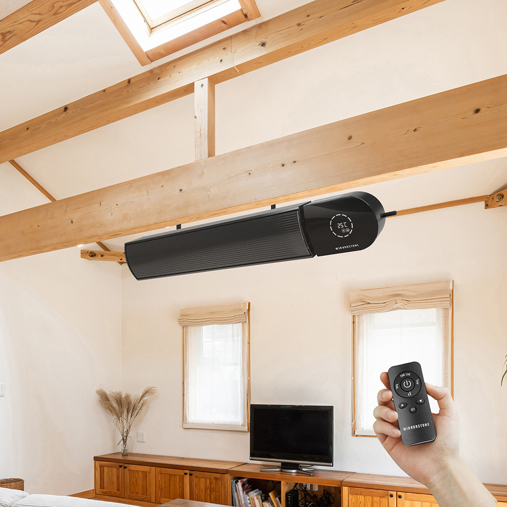 Mirrorstone Ionis Black WiFi Remote Controllable Infrared Bar Heater 3000W Image 2