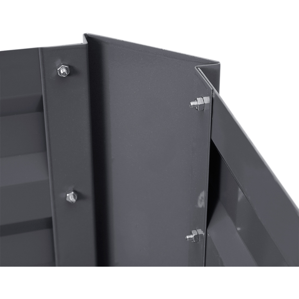 Living and Home 3.2 x 1.9ft Grey Rectangle Weather Resistant Steel Raised Garden Bed Image 4