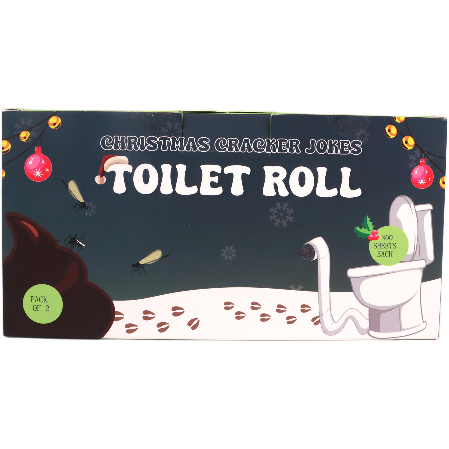 Pack of 2 Christmas Cracker Jokes Toilet Rolls White Image 1
