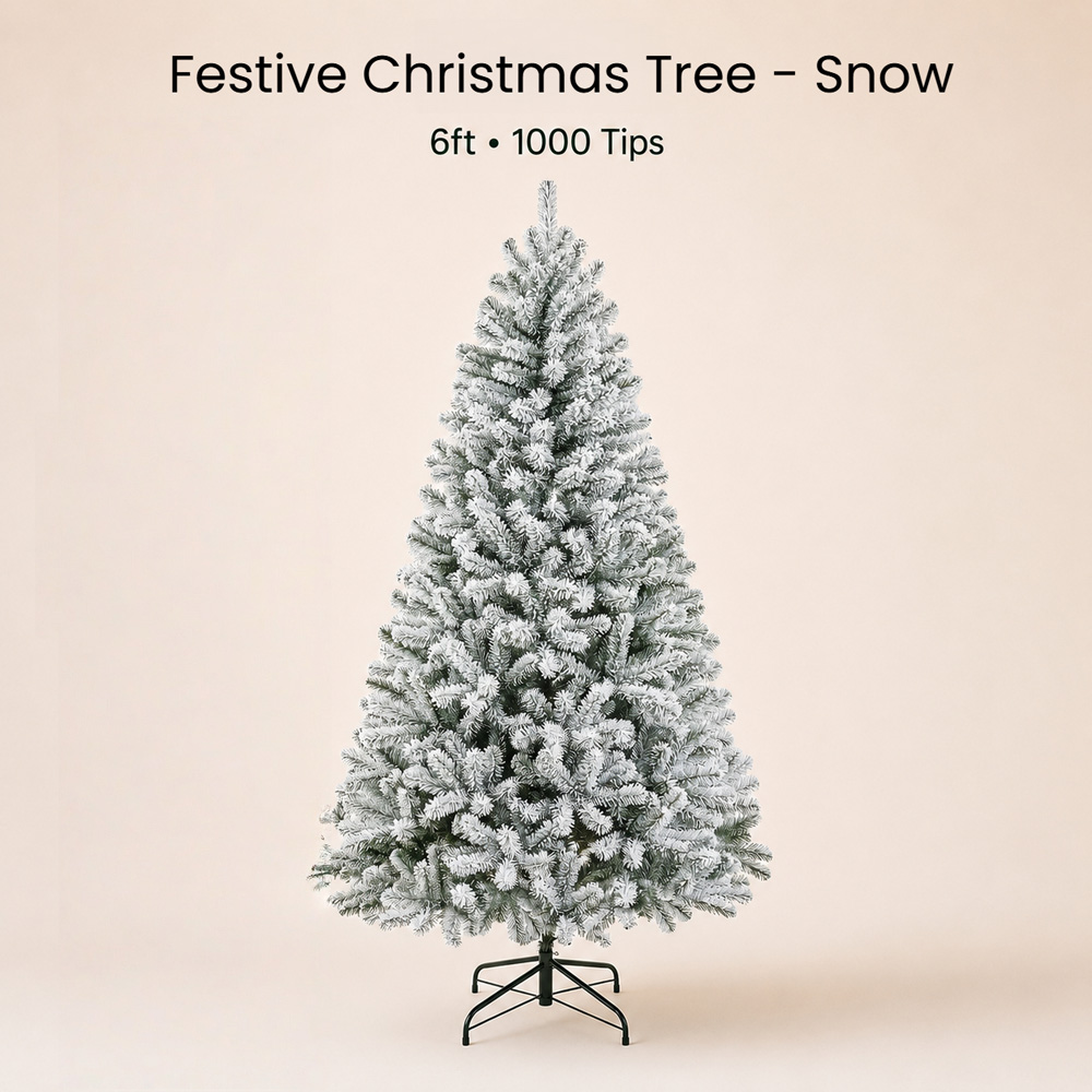 Festive Christmas Snow Covered Fir Artificial Christmas Tree 6ft Image 5