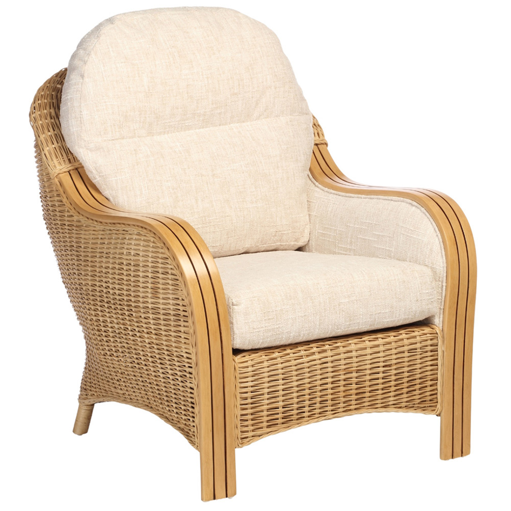 Desser Furniture Centurion Natural Rattan and Cotton Cream Chair Image 2
