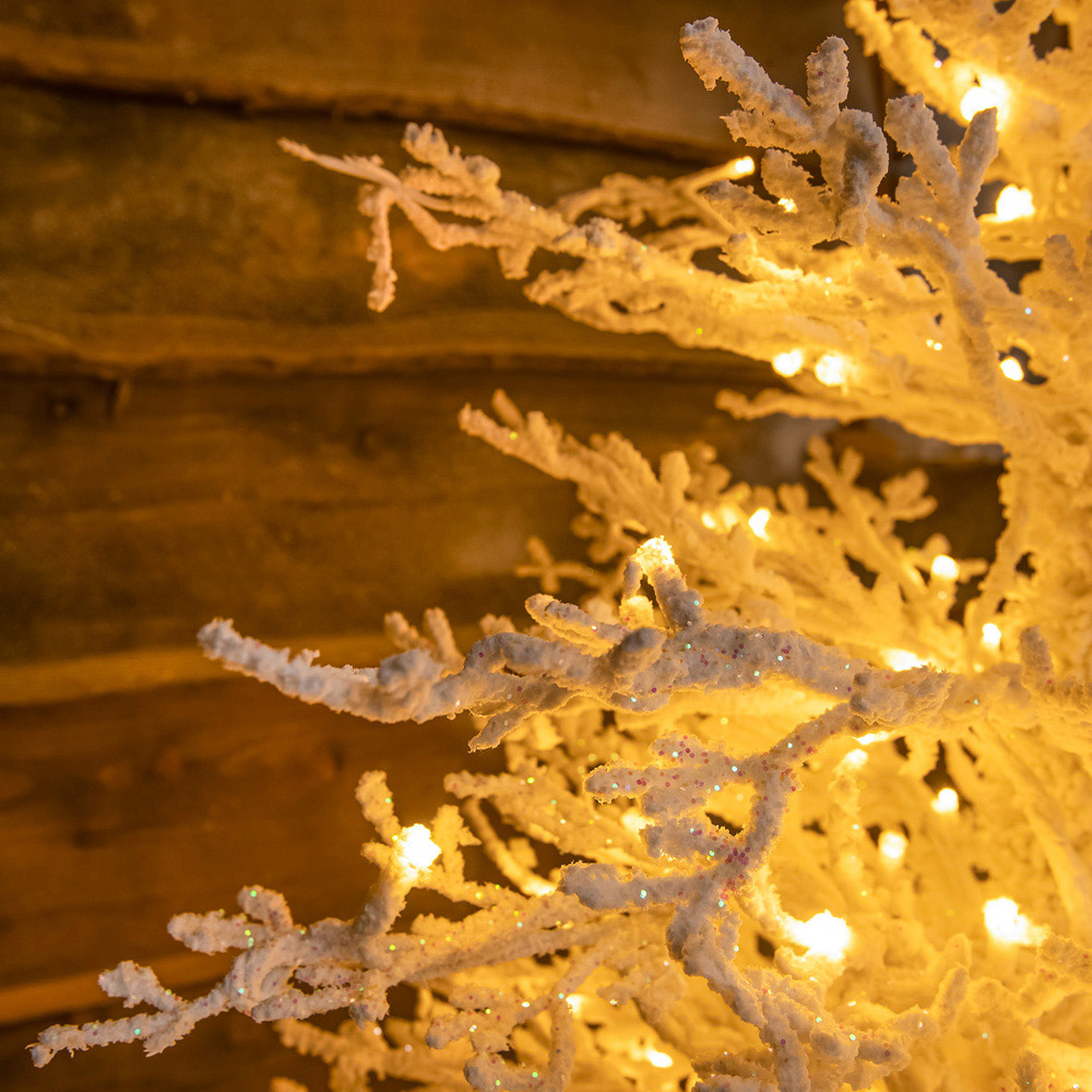 The Christmas Centre 150 Warm White LED Pre-Lit Snow Effect Light-Up Xmas Tree 4ft Image 4