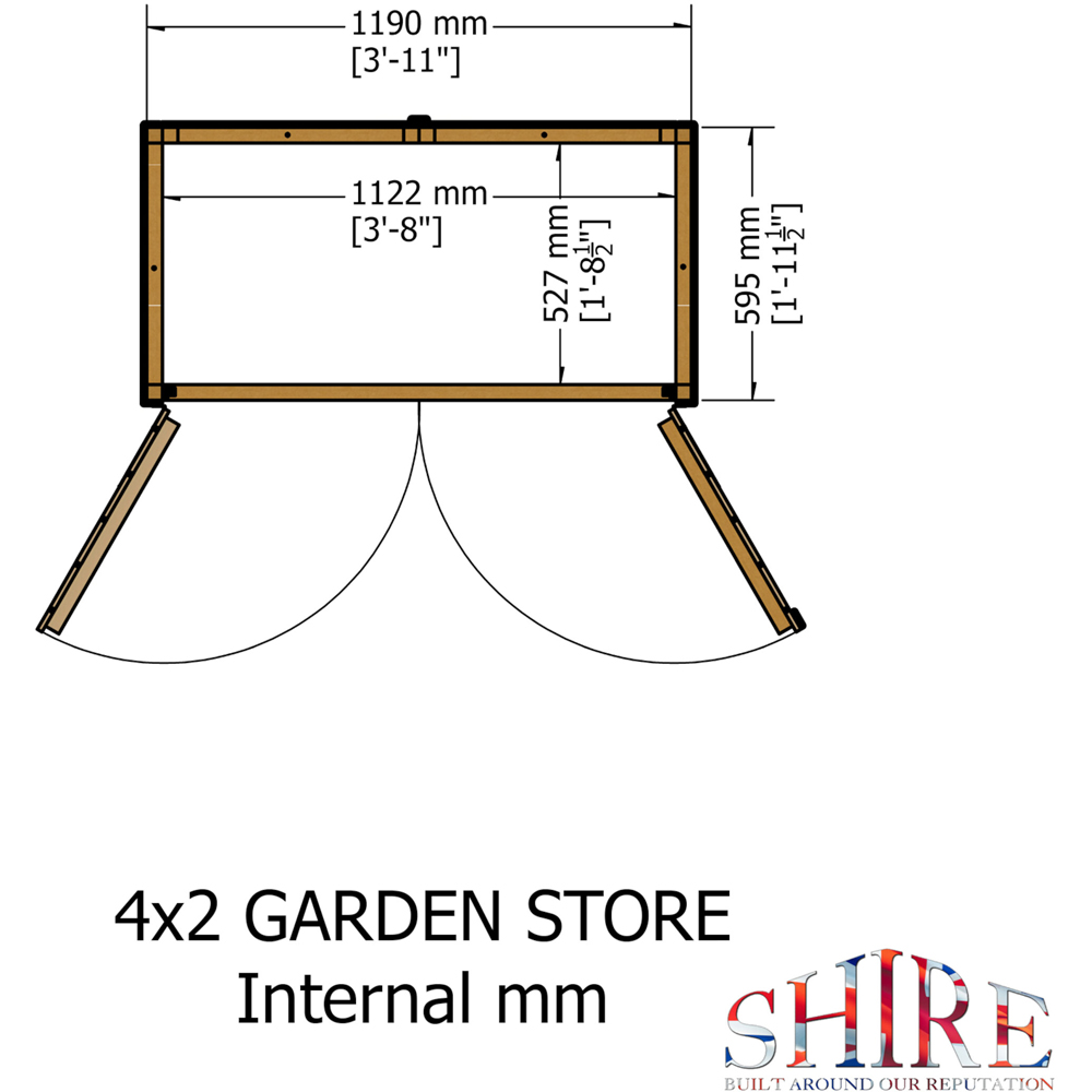 Shire 4 x 2ft Double Door Shiplap Tool Shed Image 9
