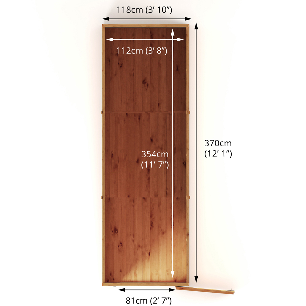 Mercia 12 x 4ft Shiplap Pent Shed Image 9