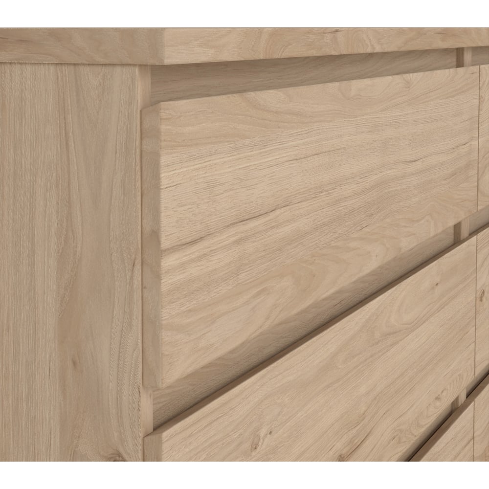 Florence 6 Drawer Jackson Hickory Oak Wide Chest of Drawers Image 5