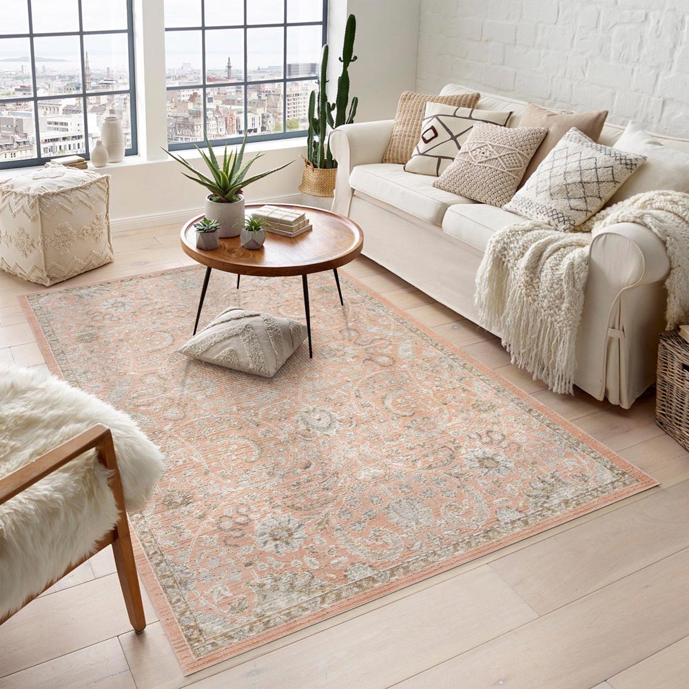 Desire Rugs Maia Coral Floral Non Slip Rug 60 x 220cm Image 5