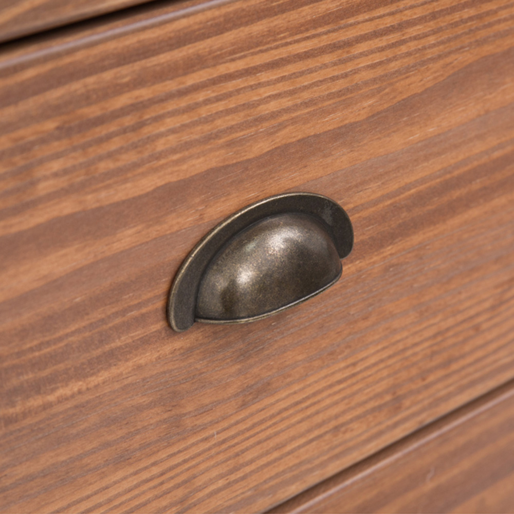 Cabinet Bits Tirolo 5 Drawer Brown Brass Cup Handle Chest of Drawers Image 7