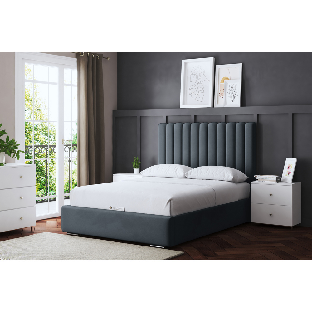 DS Living Evangeline King Size Steel Upholstered Ottoman Bed with Headboard Image 6