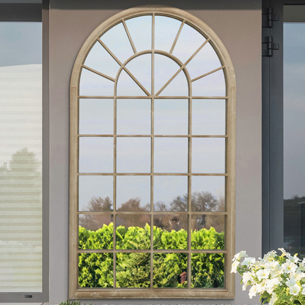 MirrorOutlet The Somerley Sand Country Arched Garden Mirror 180 x 103cm Image 2