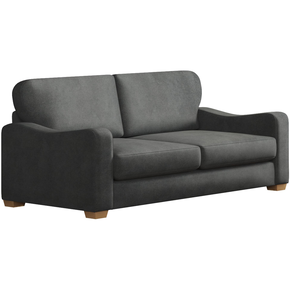Theadford 3 Seater Steel Plush Velvet Fixed Back Sofa Image 3