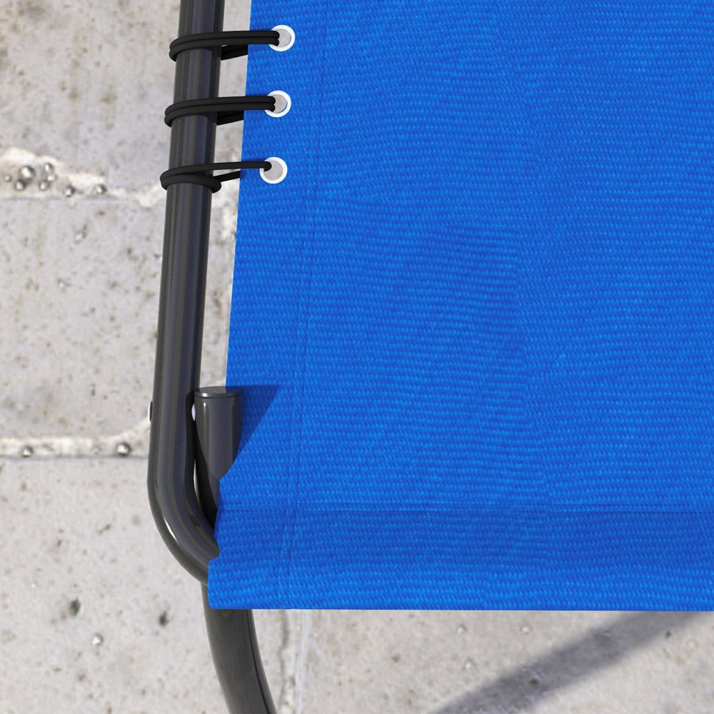 Outsunny Set of 2 Blue Foldable Cot Sun Lounger Image 3
