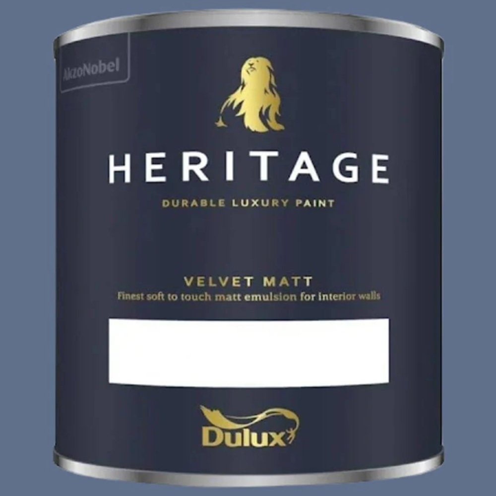 Dulux Heritage Walls and Ceilings DH Indigo Velvet Matt Emulsion Paint 1L Image 2
