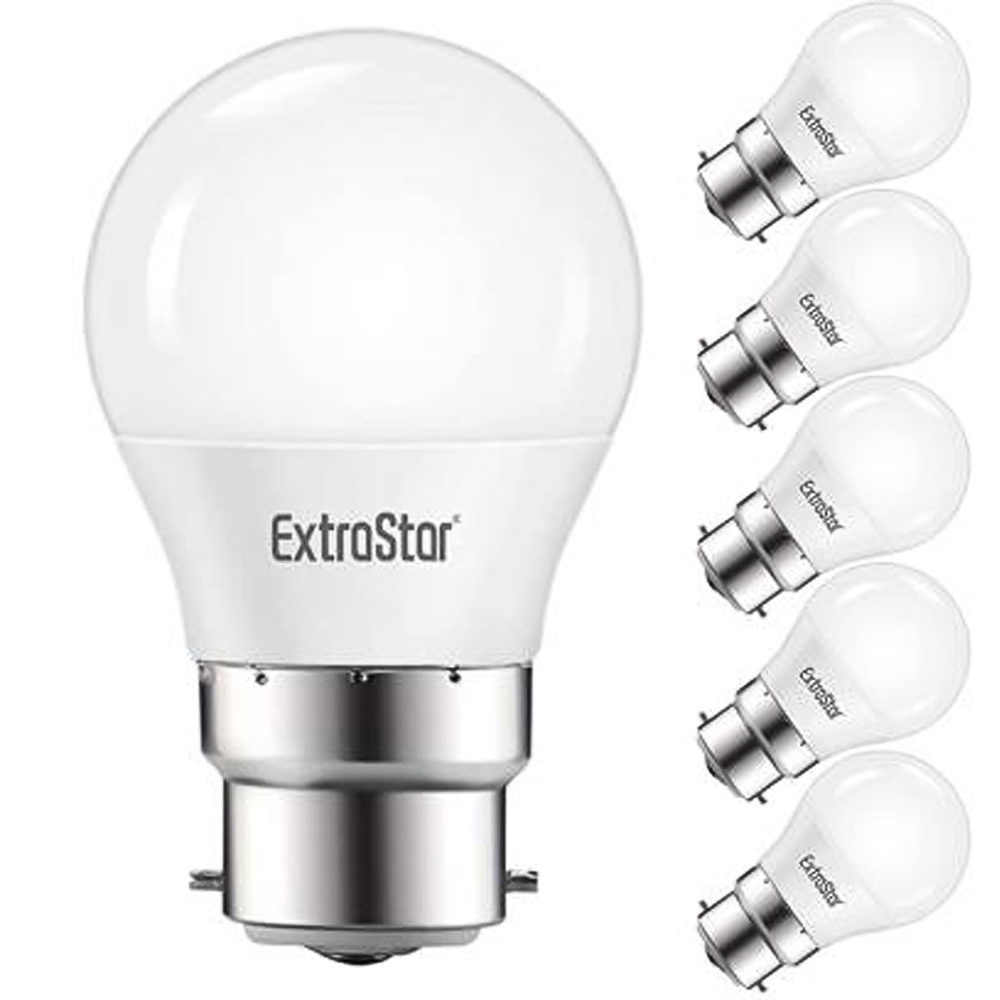 ExtraStar 6 Pack B22 4W Neutral White Ball LED Light Bulb Image 1