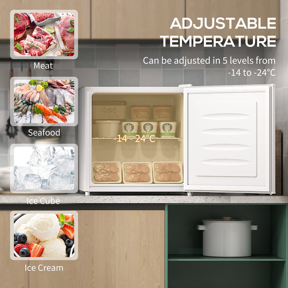 HOMCOM 800-127V72WT White 35L Tabletop Freezer with Removable Wire Shelf Image 3