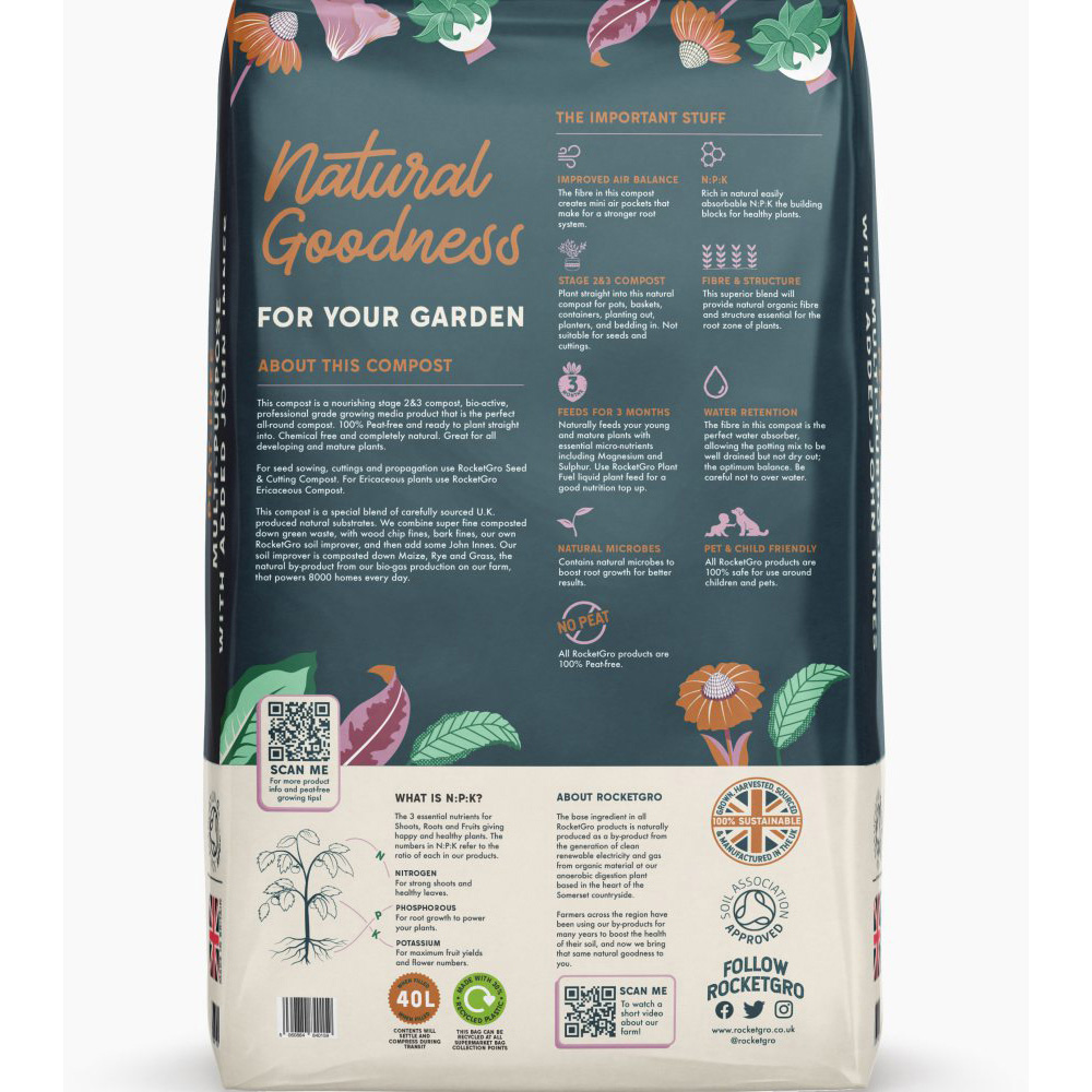 Thompson & Morgan RocketGro Multi-Purpose Compost Stage 2 and 3 40L Image 2