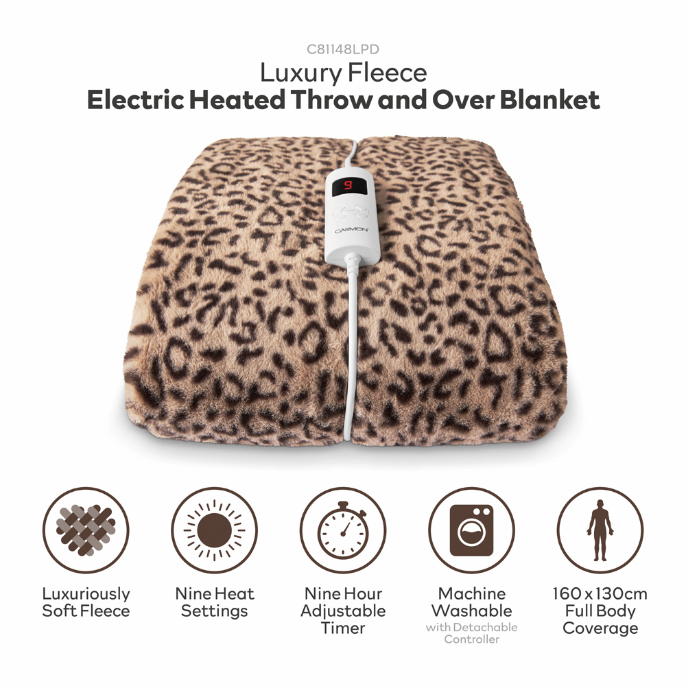 Carmen Multicolour Fleece Electric Heated Throw Over Blanket 160 x 130cm Image 7