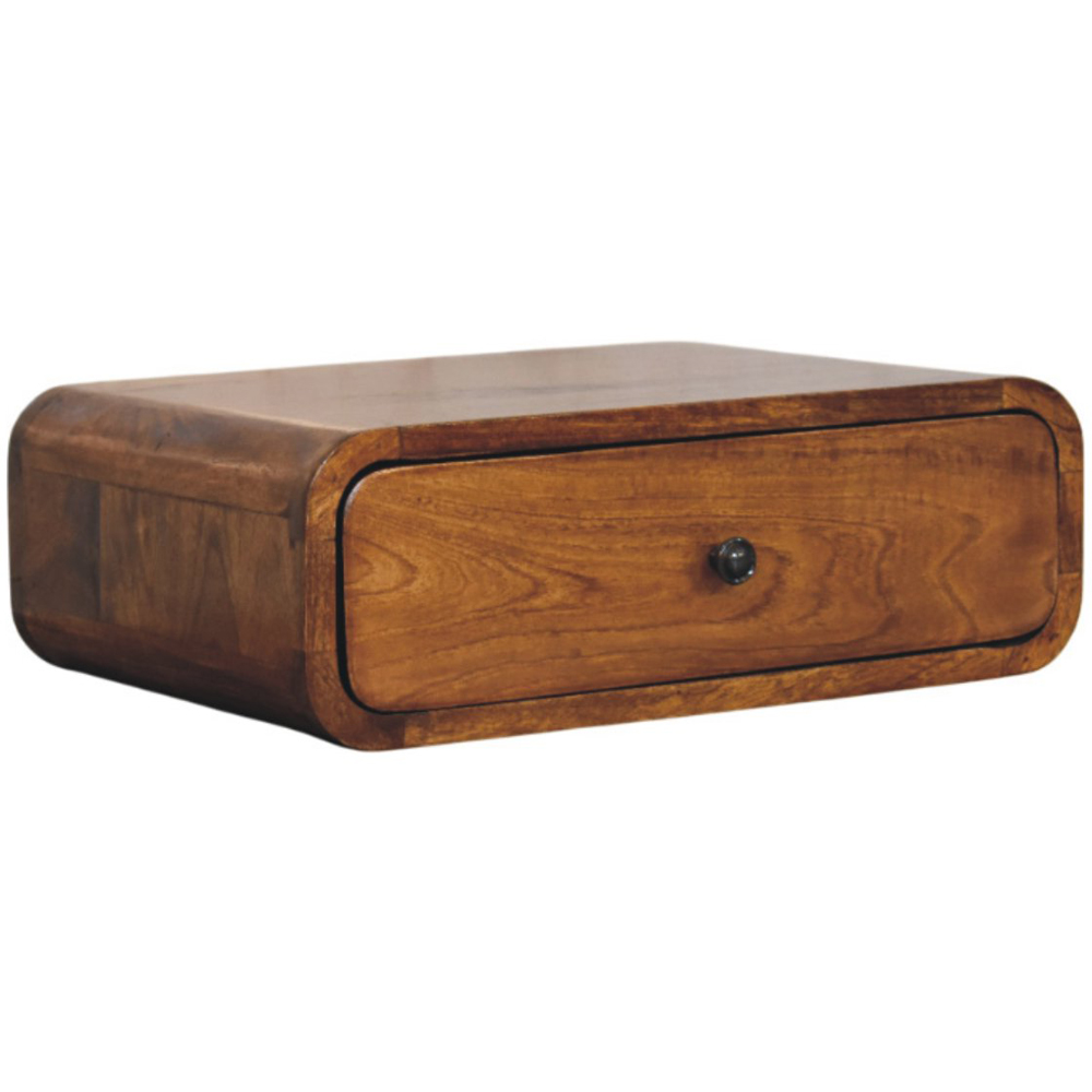 Artisan Furniture Avora Chestnut Single Drawer Mango Wood Wall-Mounted Nightstand Image 3
